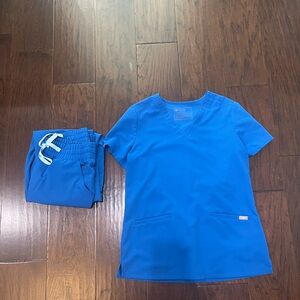 Figs royal blue scrub set